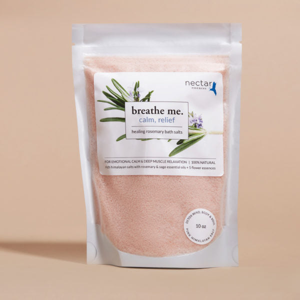 Calm Healing Bath Salt infused with soothing botanicals to ease tension, relax muscles, and restore emotional balance. Reclaim inner peace with Nectar Essence.